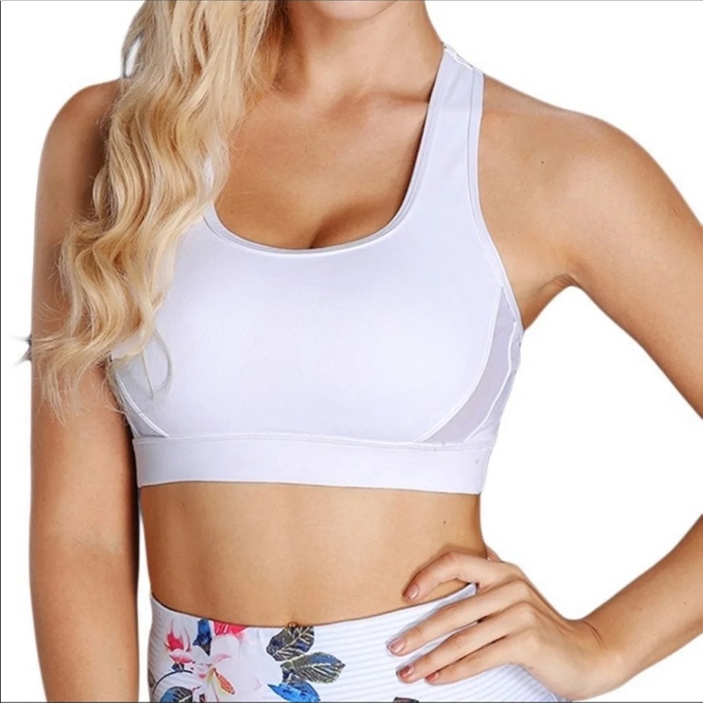 Racerback Mesh Padded Yoga Sports Bra